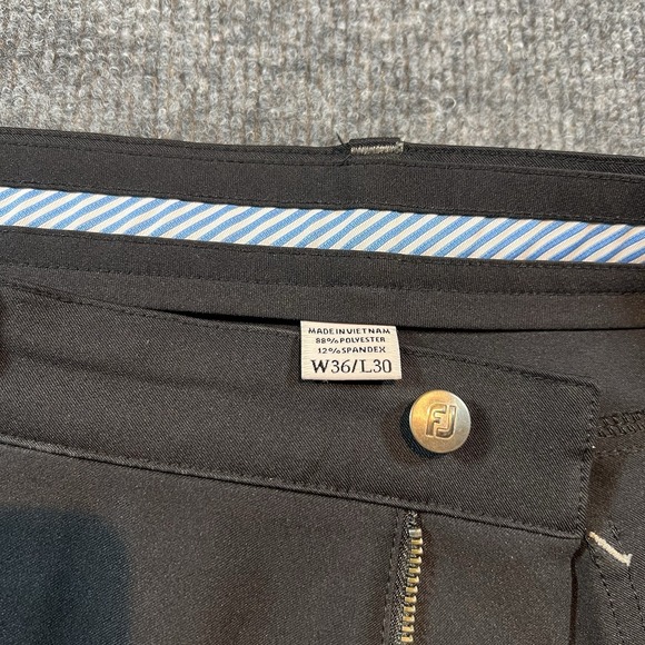 FootJoy FJ Pants Mens 36x30 Black Performance Athletic Fit Stretch 5 Pocket Golf - Picture 4 of 13